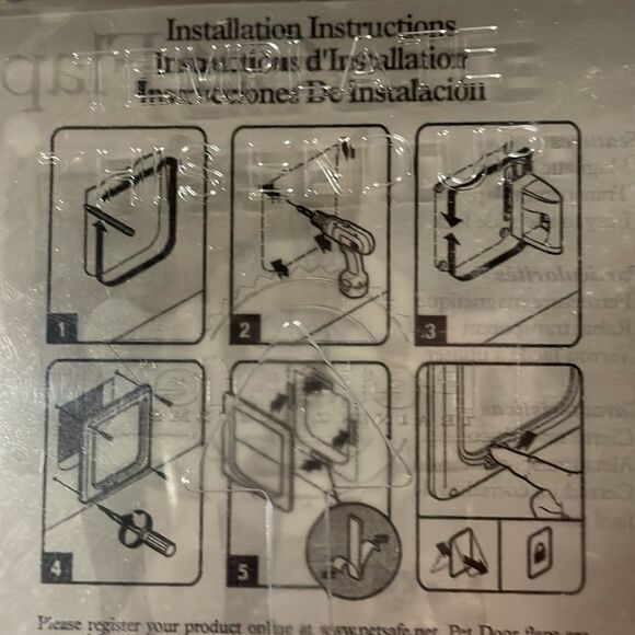 PetSafe Cat Flap magnetic closure transparent flap easy slide lock 7.5” square - Picture 5 of 6